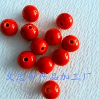 鍺石托瑪琳珠光釉紅珠DIY手鏈用負離子能量珠10毫米