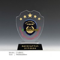 福建獎牌武警部隊退伍紀(jì)念品贈退伍老兵留念擺件水晶獎牌廠家直銷