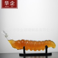 河北華企吹制冬蟲夏草酒瓶高檔威士忌醒酒器高顏值動物泡酒器廠家