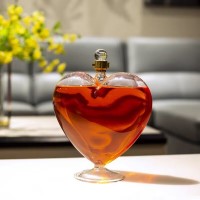 河北華企生產(chǎn)心形玻璃醒酒器高硼硅玻璃泡酒器紅酒高端醒酒器